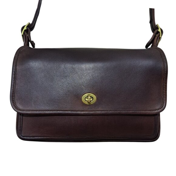 Coach Legacy City Cross Body Bag Women Vintage Made n US Brown Leather Turn Lock - Picture 3 of 14